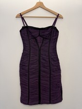 BCBG MAXAZRIA Cocktail Dress NWT Size 2 Strapless Ruched Mesh Tulle Deep Purple