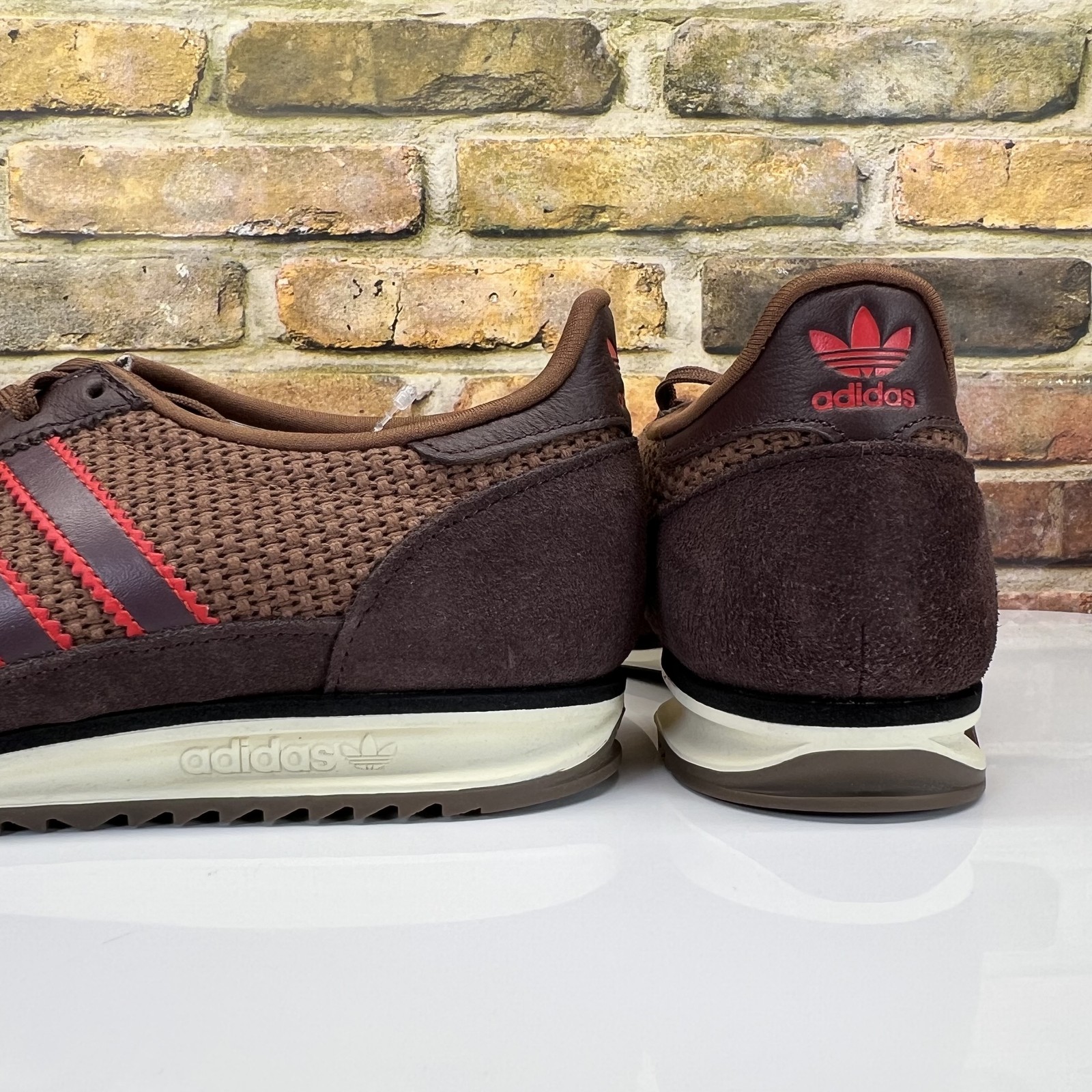Adidas SL 72 OG W Shoes Womens Size 7.5 Brown Red Leather Mesh Retro JI0191
