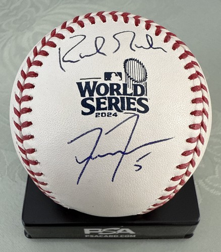 FREDDIE FREEMAN KIRK GIBSON SIGNED WORLD SERIES BALL WALK OFF HEROES DODGERS PSA - Picture 11 of 12