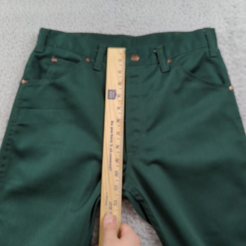 Vintage JC Penney Pants Boys 20 (30W) Green Flared Western Poly Super Denim 70s - Picture 10 of 15