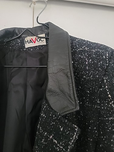 Vintage Trench Coat Womens Medium Long Navy Blue Havoc Wool Size Medium/10 - Picture 11 of 12