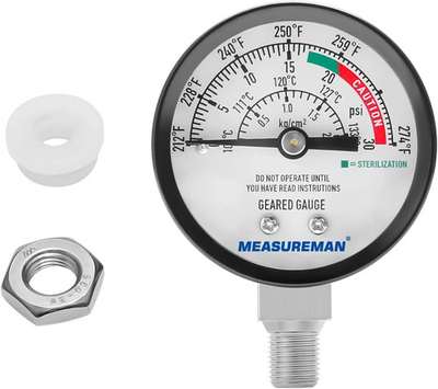 #ad Black Steel Pressure Cooker Gauge Canner Gauge Steam Gauge 2 Dial Lower Mou $14.93