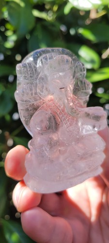 Ganesha Bergkristall,Ganesha aus Bergkristall/Indien/ 166g - Bild 4 von 4