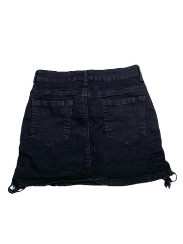 Angel Kiss Youth Lace Up Sides Short Denim Skirt Stretch Goth Streetwear Gr. M - Bild 2 von 8