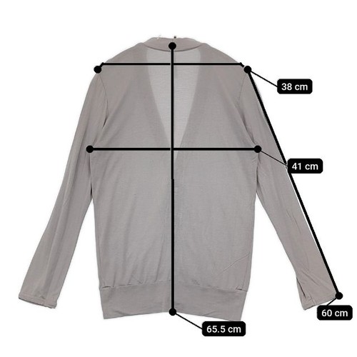 NO CONTROL AIR Product dyed Rayon Lyocell cardigan gray 5-0821M∞ - Picture 5 of 5