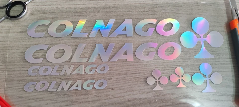 adesivi bici - 8 adesivi Colnago 2025- Argento Olografico - Immagine 4 di 4