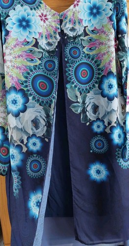 Desigual Tunika Longbluse Kleid Mandala Blumen Druckshirt Gr.38 Blau Mehrfarbig - Bild 7 von 11