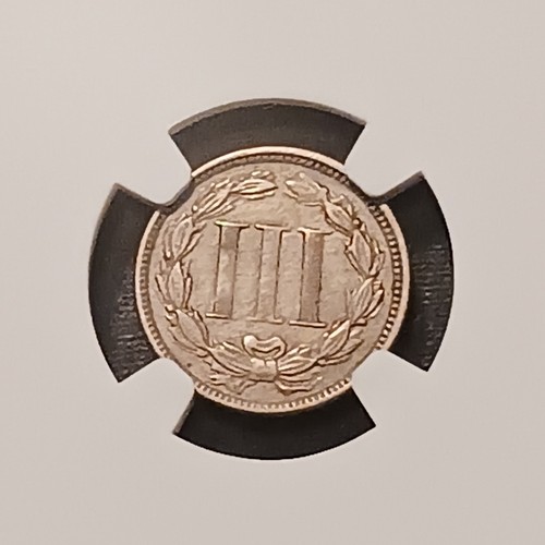1865 3CN Three Cent Nickel NGC Genuine AU DETAILS Cleaned - Picture 4 of 4