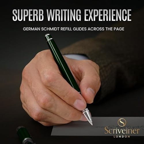 Scriveiner Schwarz Grün Tintenroller - Atemberaubender Luxus Stift, verchromt - Bild 23 von 81