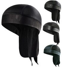 Motorcycle Wrap Biker Du Do Black Bandana Paisley Doo Rag Head Skull Cap Durag