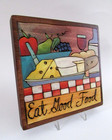 STICKS Sarah Grant Wine & Cheese Eat Good Food Wall Plaque 2008 7"