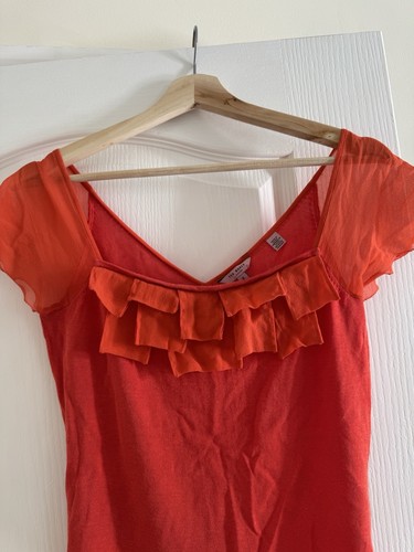 Ladies Ted Baker lovely Orange Top - Size 2 - Picture 2 of 3
