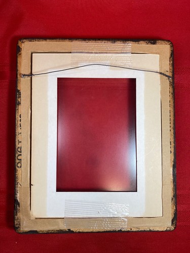 Vintage geschnitzter brauner Holzrahmen Glas mit Matte hält 8"x10" oder 5"x7" hängt ohne Rückseite - Bild 14 von 21