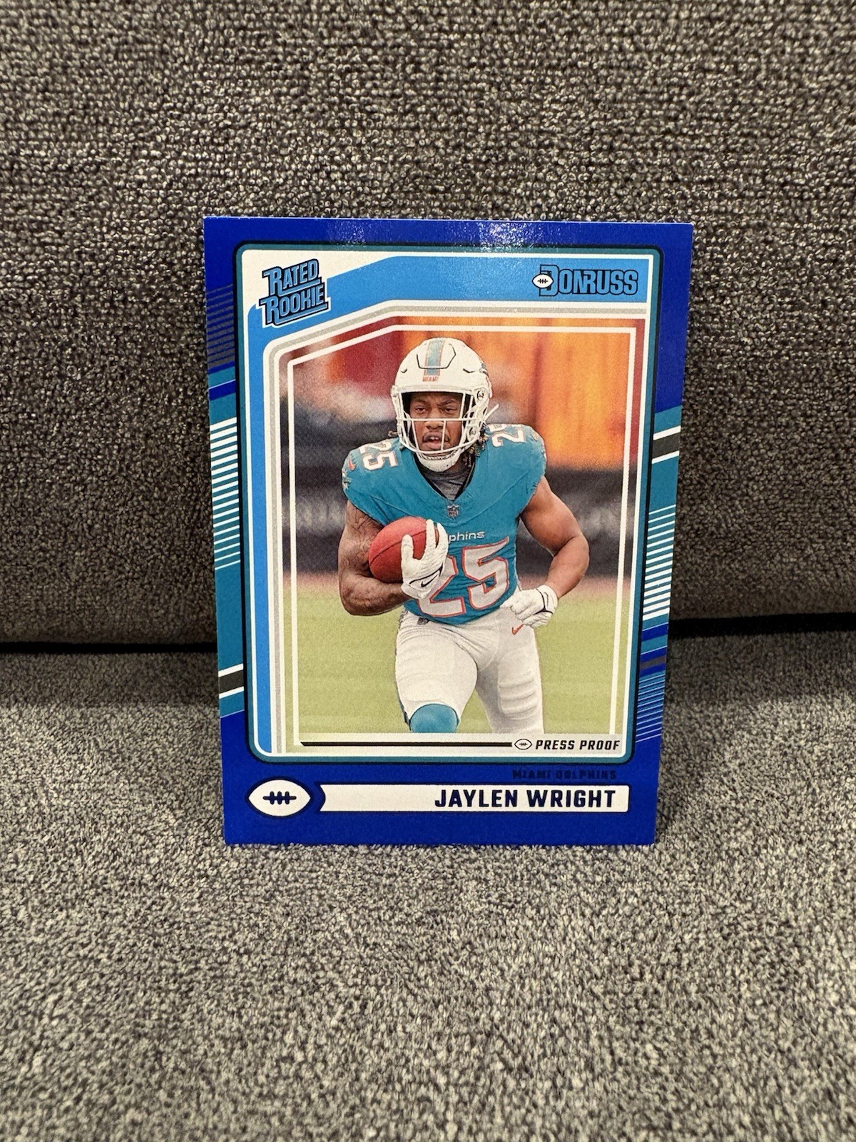 2024 Panini Donruss - Rated Rookie Jaylen Wright #344 Blue Press Proof (RC) NM