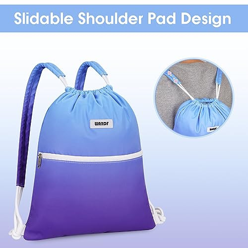 Mochila con cordón Bolsa de gimnasio deportiva con hombreras Degradado azul agua - Imagen 2 de 7