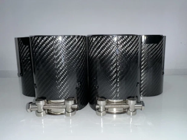 4 BMW BLACK CARBON FIBRE EXHAUST TIPS 4.1” M3 G80 G81 , M4 G82 G83 ,M2 G87 More - Image 2 of 3