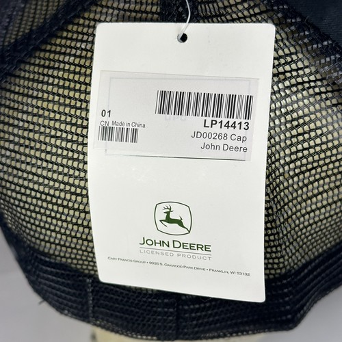 John Deere Snapback Trucker Hat, Classic Black Adjustable Farm Cap - Bild 5 von 13