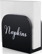 Black Napkin Holder for Table -  Wooden Napkin Holders for Kitchen - Black Kitch