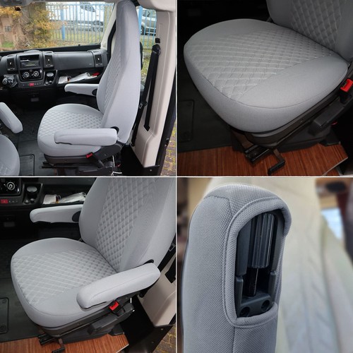 Fundas de asiento de autocaravana adecuadas para Sea View RV 2700 (gris) - Imagen 12 de 12