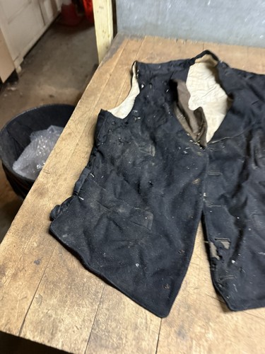 Vintage Old Original Early 1900s Black Conductors Vest Workwear Clothing USA - Picture 2 of 14