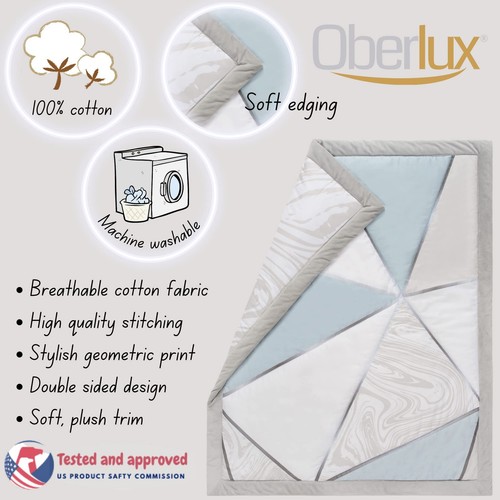 Crib Bedding Set for Boys | 4-Piece Baby Nursery Bedding Crib Set | Geometric... - Picture 3 of 7