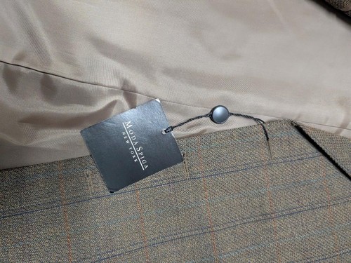 Traje Zoot Vintage 1990 3 piezas brillo iridiscente 48R 42x38+ marrón rayas Y2K - Imagen 15 de 17