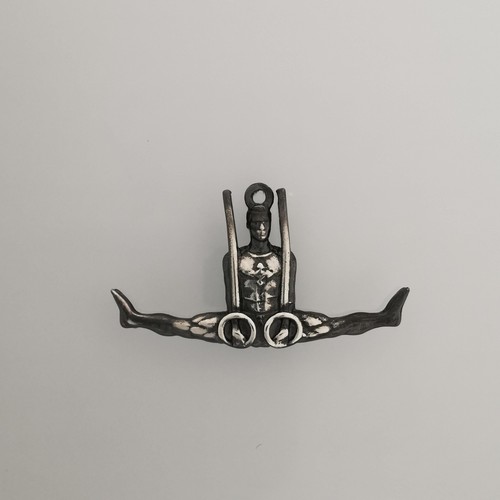 Artistic Gymnastics Pendant Vintage Style 925 Silver Necklace for Men Sport Gift - Picture 2 of 13