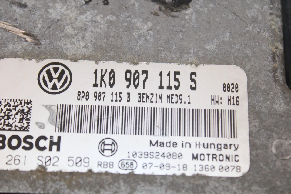 08 VOLKSWAGEN JETTA GLI 2.0L ECU ECM ENGINE COMPUTER CONTROL MODULE UNIT Foto 2 de 4