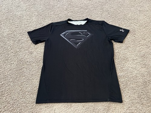 Under Armour Kompressionsshirt Herren 2XL schwarz Superman Alter Ego Muscle Gym