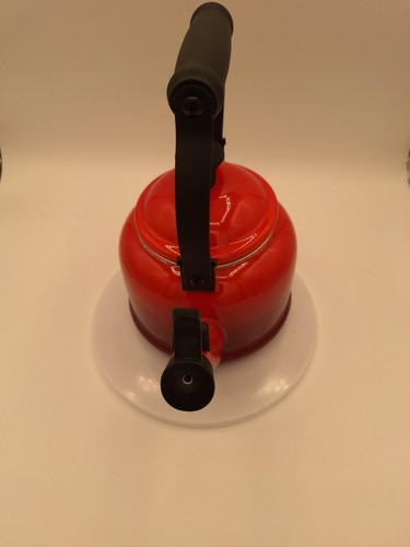Le Creuset Smalto su Acciaio 1,25 Quart Demi Bollitore Tè Cerise Rosso - USATO - Foto 5 di 6