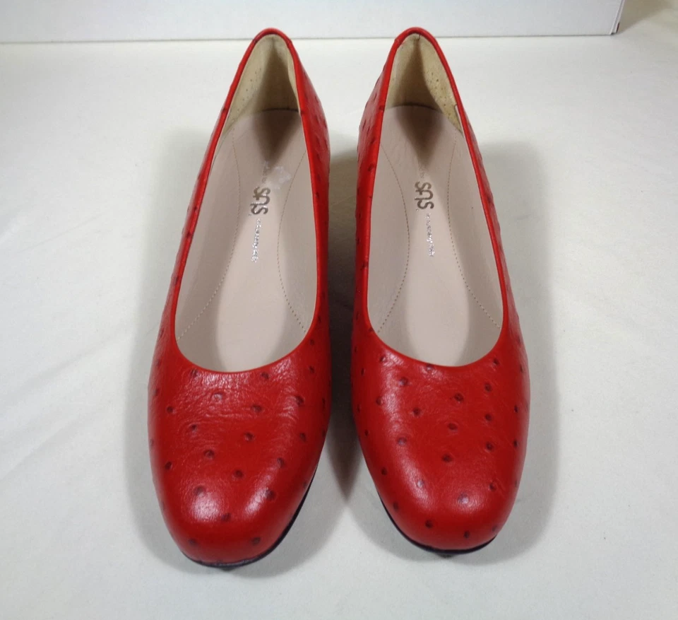 SAS Sofia K3 Zapatos de salón de cuña de cuero rojo para mujer talla 9 M hechos en Italia ~ NUEVO Foto 2 de 4