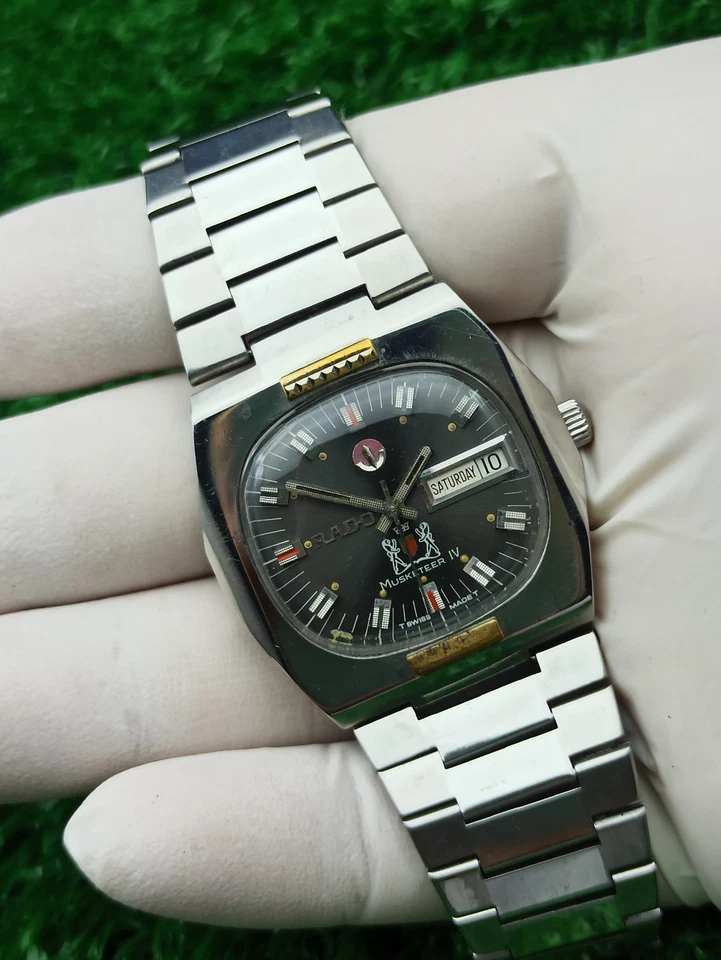 RELOJ RADO MOSKETEER IV GENUINO AUTOMÁTICO AÑOS 70 SUIZO RARO ESFERA CUADRADA SUIZO Foto 4 de 4