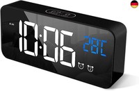Homvilla Wecker, Wecker Digital Mit GroßE Led Temperaturanzeige, Digitaler