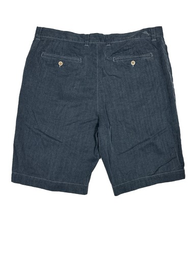 Tommy Bahama Silk Blend Shorts Mens 35 Blue Flat Front - Picture 3 of 11