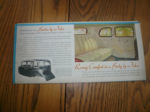 Folleto de ventas de Oldsmobile 1934 - vintage - estilo desplegable - Imagen 4 de 5