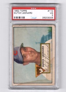 1952 Topps - #110 Dutch Leonard (RC) - PSA 3