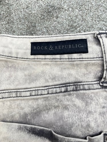 Rock & Republic Kashmiere Jeans Women's Size 12M Gray Stone Denim Skinny 5745 - Picture 11 of 14