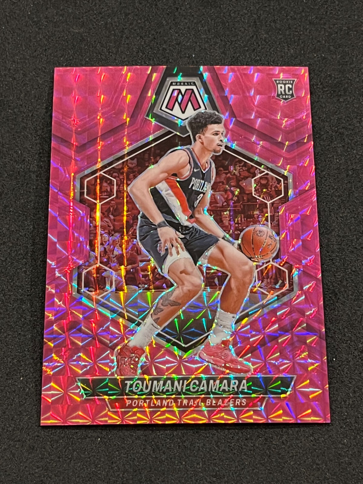 2023-24 Panini Mosaic Basketball Toumani Camara Pink Mosaic Prizm 43/149 #249