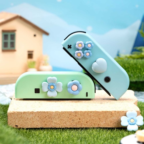 GeekShare ABXY Key Button Caps&Thumb Grips for Nintendo Switch/OLED Heart Flower - Picture 9 of 17