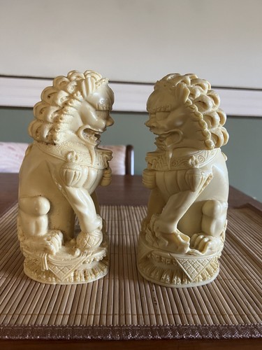 Figuras de guardian espiritual de perros foo de leones chinos de Norleans 8" - Imagen 2 de 6