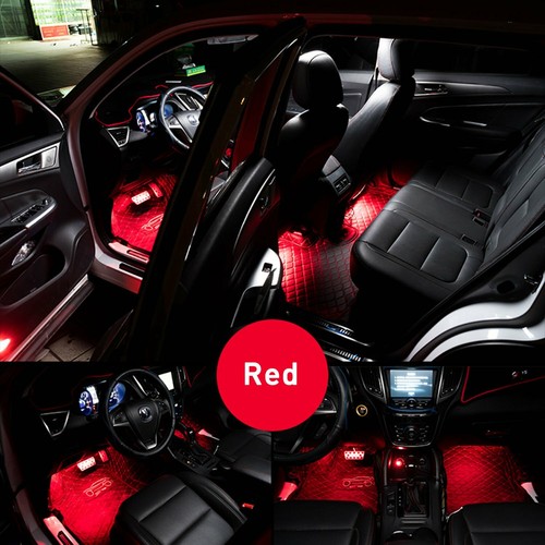 4X RGB Colored USB LED Glow Interior Car Kit Under Dash Foot Floor Seat Light - Picture 9 of 12