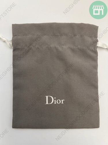 DIOR Beauty Jewelry Pouch Cosmetic Makeup GREY / WHITE  Storage Bag 5" X 6" NEW - Picture 2 of 3