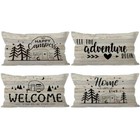 Camper Vintage Wood Linen Throw 20" x 12" (Pack of 4) Wood Grain Camper 2