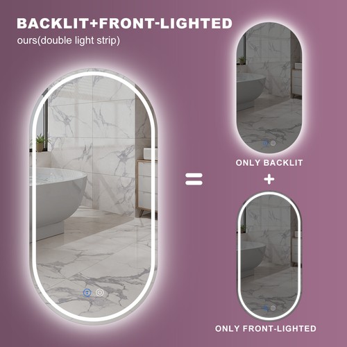 900x450mm Back&Front LED Light Bathroom Mirror - 450 / 900 - Picture 16 of 18