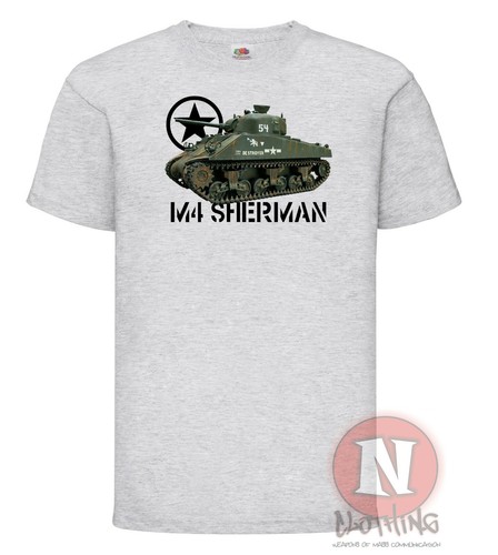 M4 Sherman tank T-shirt WW2 US army Allied military vehicle reenactor kids tee - Picture 3 of 5