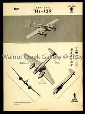 WWII Aircraft Identification Poster, Henschel Hs-129, Art Print on 11x14" 09204