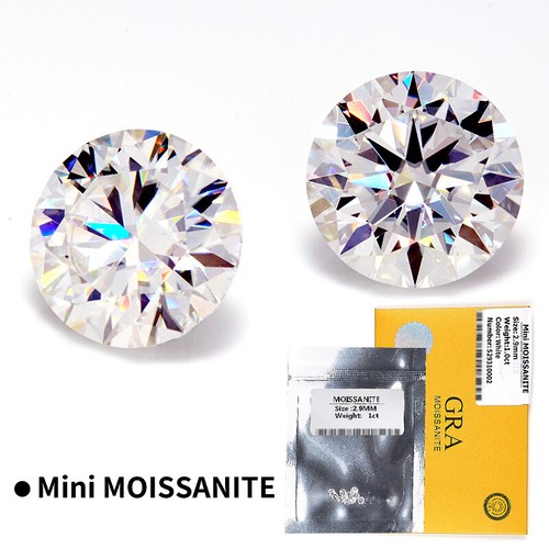 PTX 1CT Loose Moissanite Real Gem 0.8mm-2.9mm ALL SIZES Melee Stone D VVS1 DIY - Picture 33 of 45
