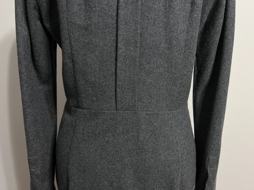 Max Mara Surplice V-Neck Faux Wrap Sheath Dress Gray Wool? Fits Size M - Picture 18 of 22