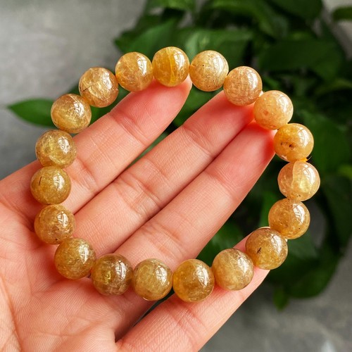 10 mm Echte Natürliche Gelbe Kunzit Kristall Runde Perlen Armband N20 - Bild 2 von 6