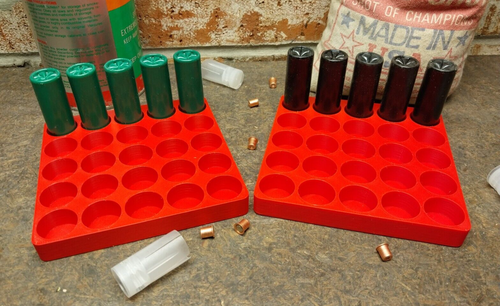 12 Gauge Shot Shell Reloading Trays/Blocks 25 Shells - 4 Pack - Picture 3 of 3